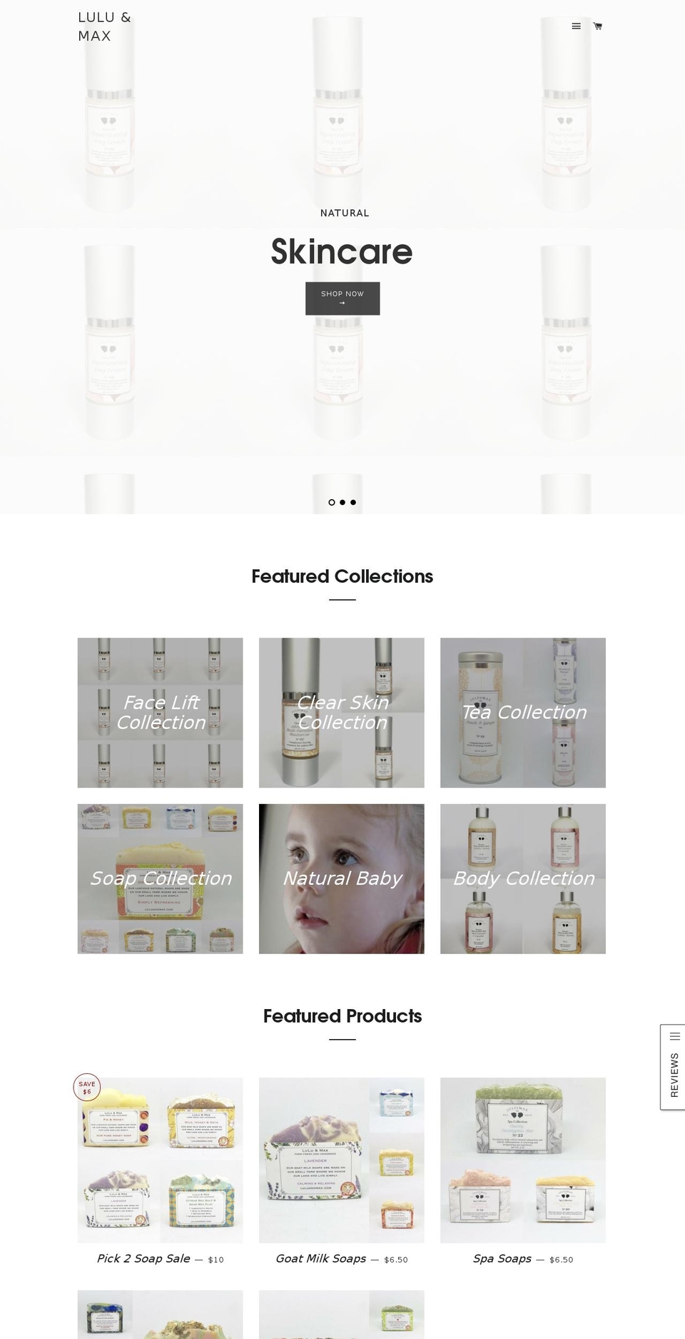 luluandmaxskincare.com shopify website screenshot