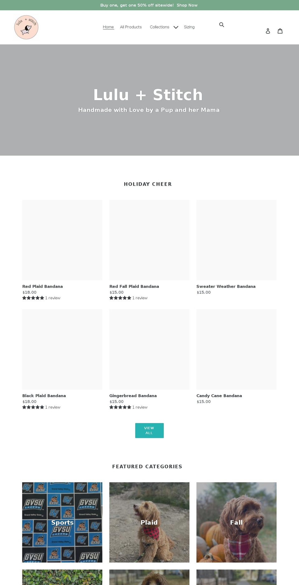 luluandstitchboutique.com shopify website screenshot