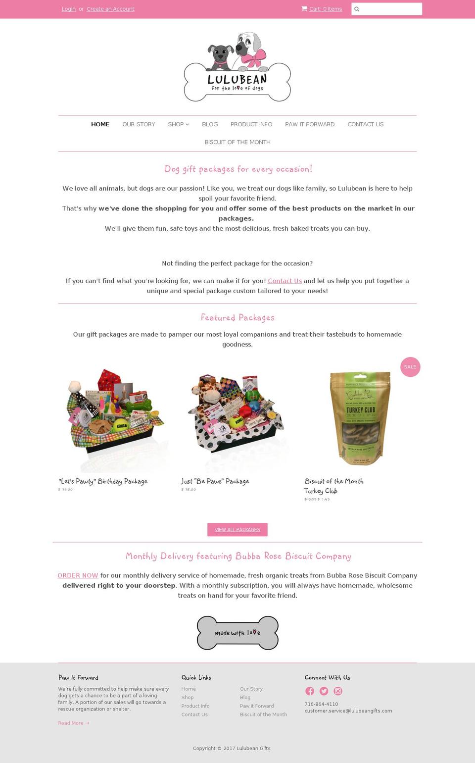 lulubeangifts.com shopify website screenshot