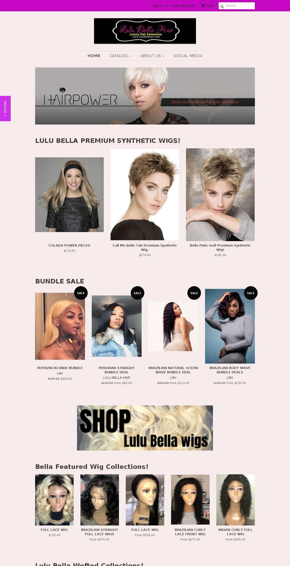 lulubellahair.com — Shopify storefront screenshot