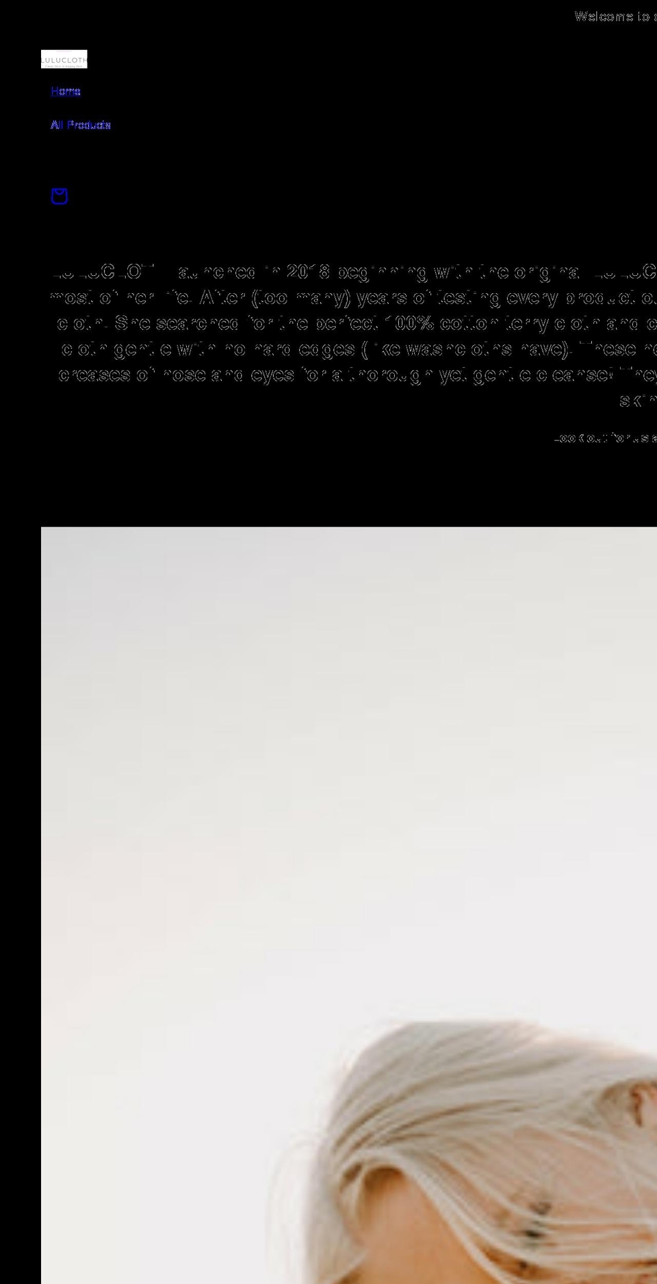 lulucloth.net shopify website screenshot