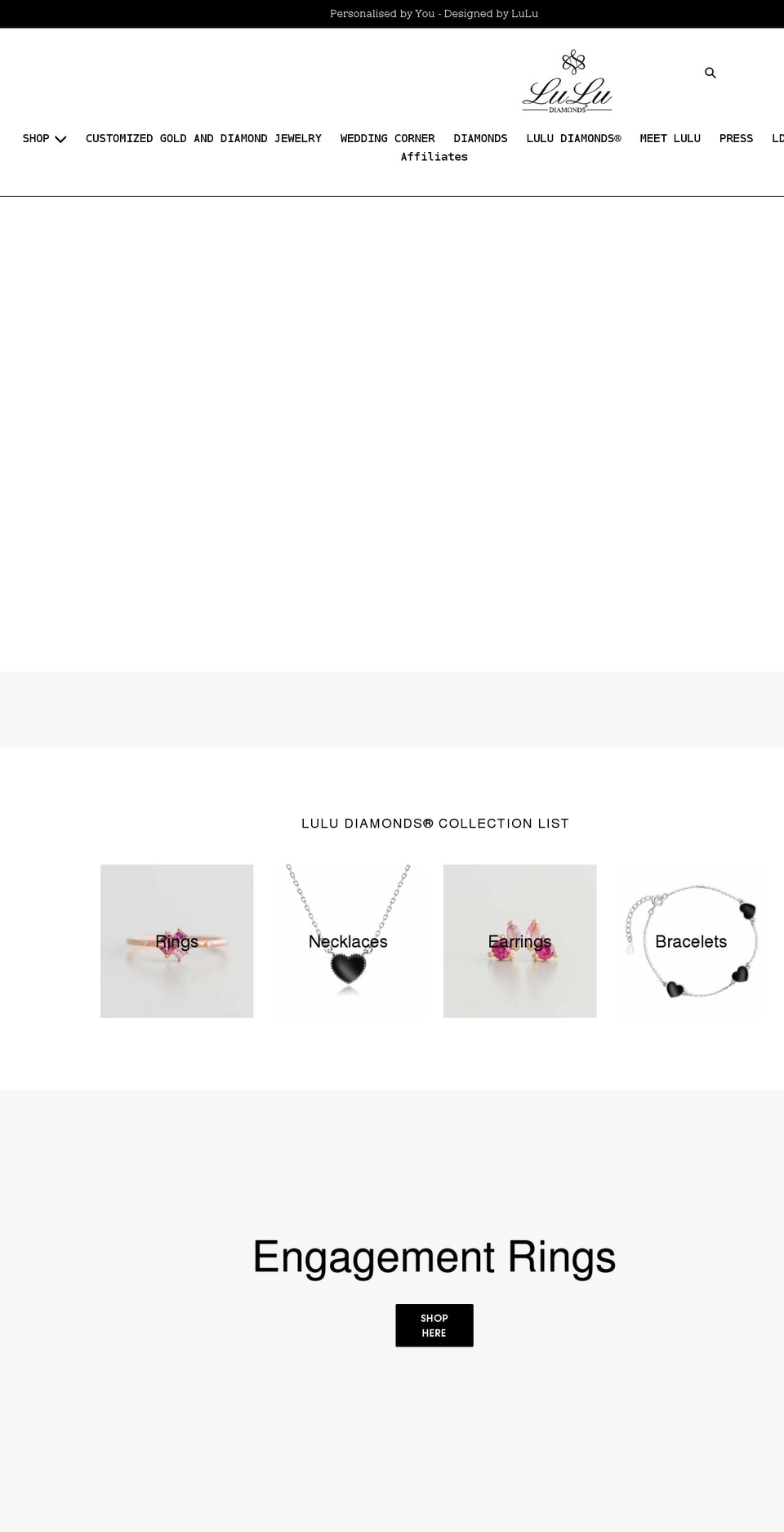 luludiamonds.com shopify website screenshot