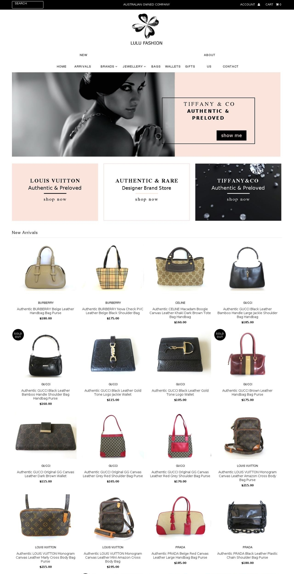 lulufashion.com.au shopify website screenshot