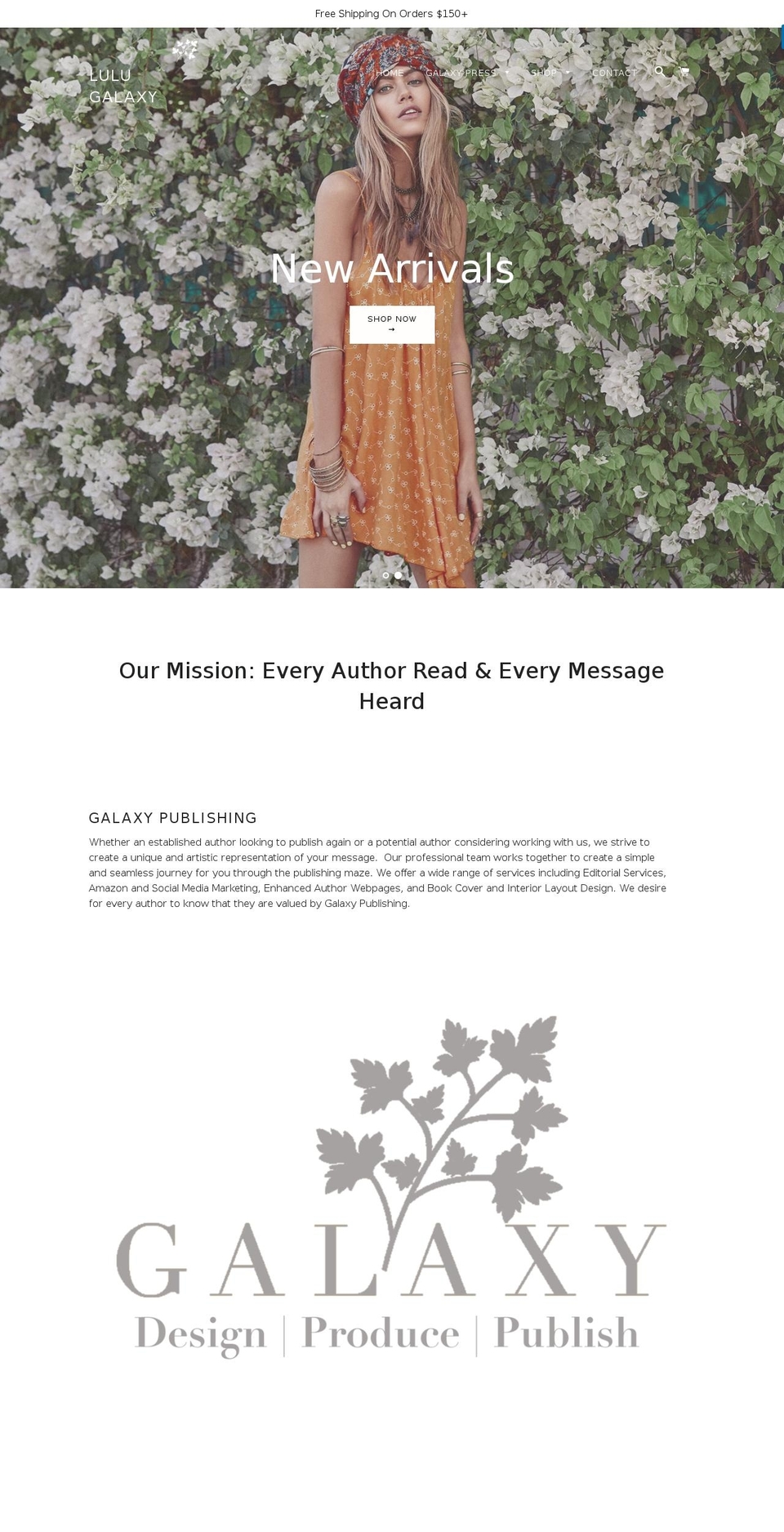 lulugalaxy.com shopify website screenshot