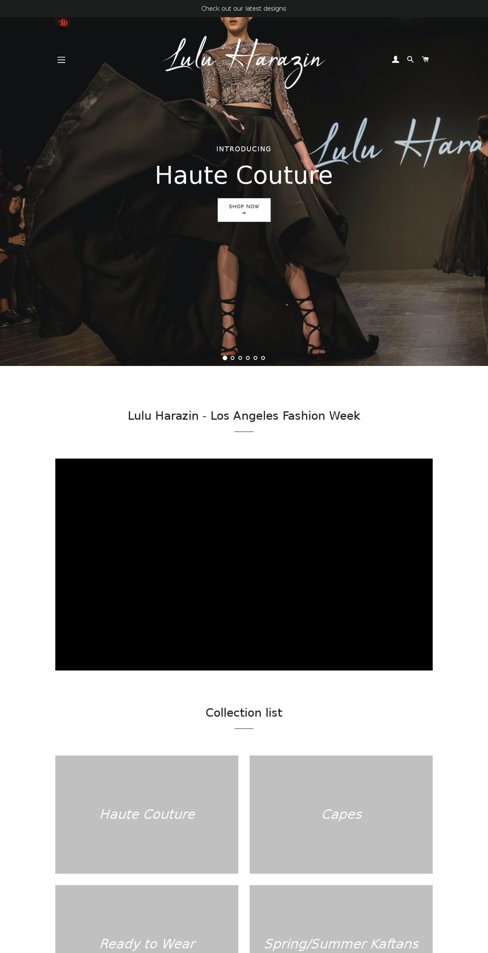 luluharazin.com — Shopify storefront screenshot