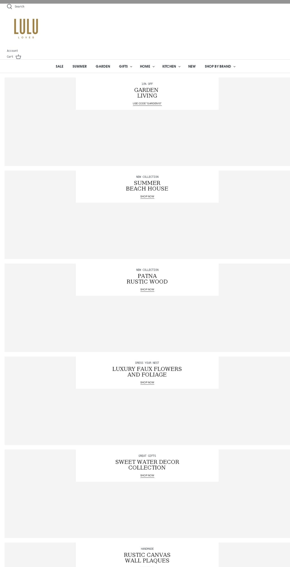lululoveshome.co.uk shopify website screenshot