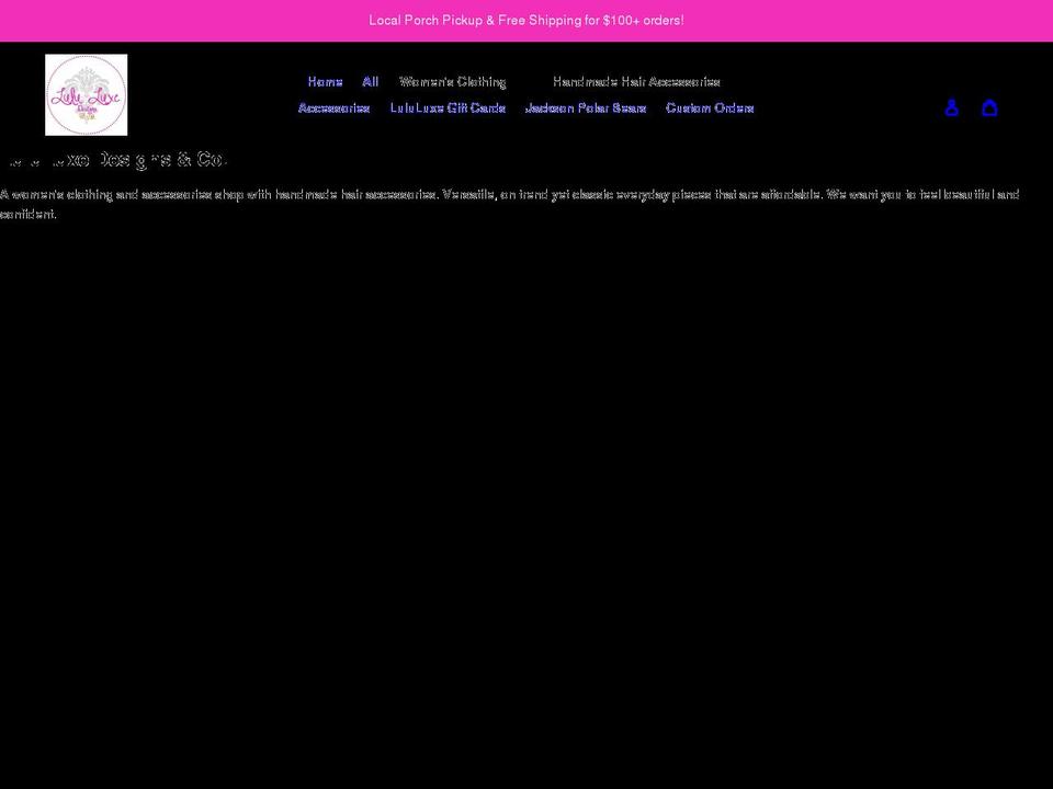 lululuxedesignsco.com shopify website screenshot
