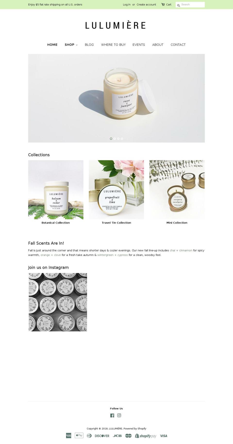 lulumiere.com — Shopify storefront screenshot