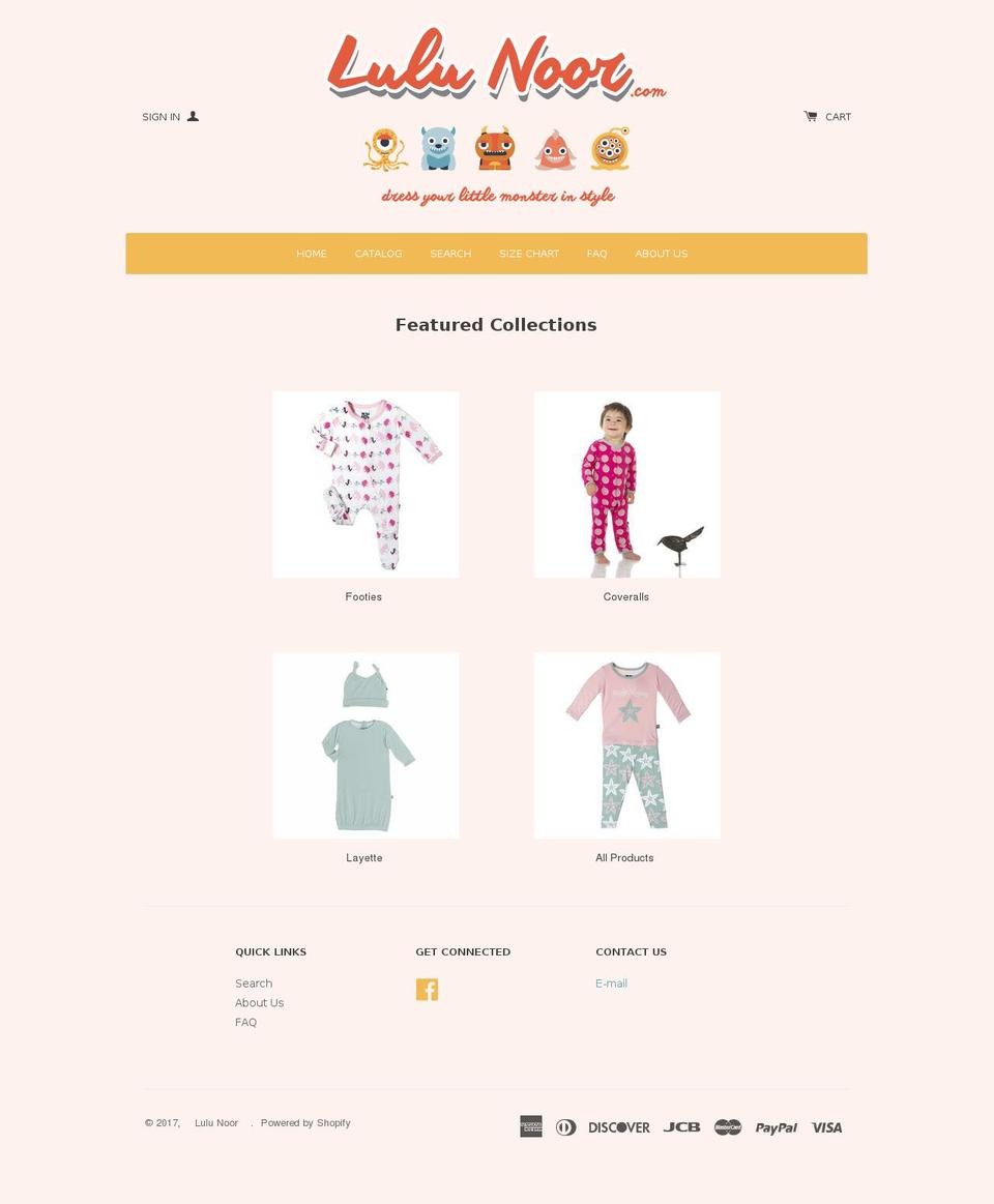 lulunor.com shopify website screenshot