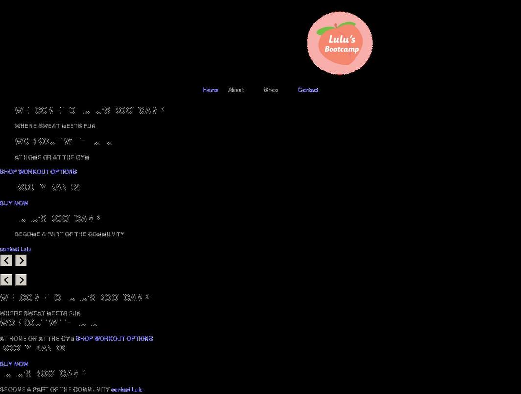lulusbootcamp.com shopify website screenshot