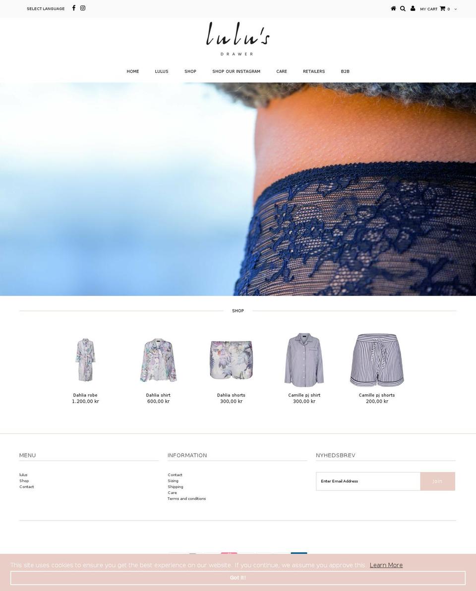 Lulu's Drawer Brand SIte Shopify theme site example lulusdrawer.com