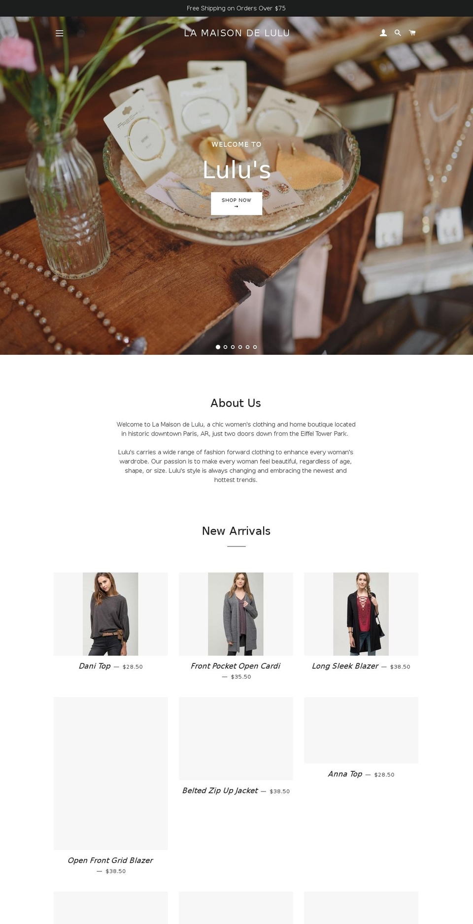 lulusmaison.com — Shopify storefront screenshot