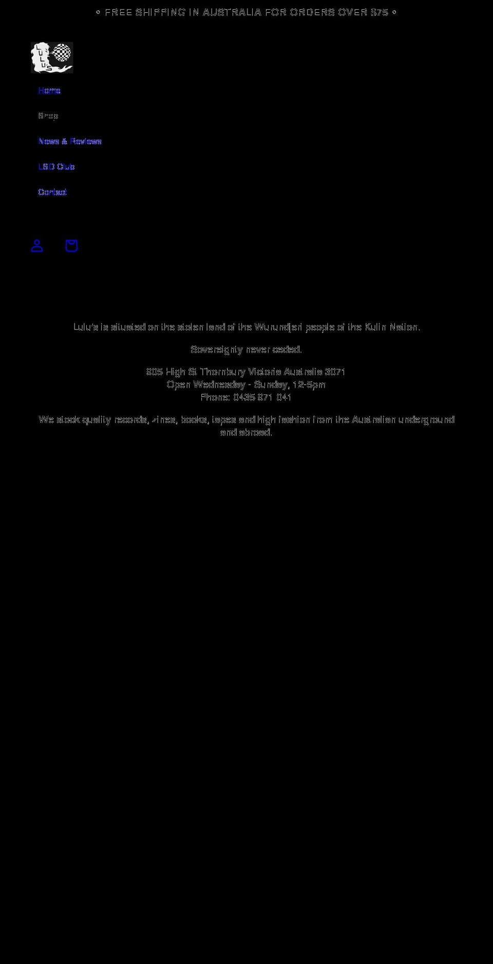 lulusmelb.com shopify website screenshot