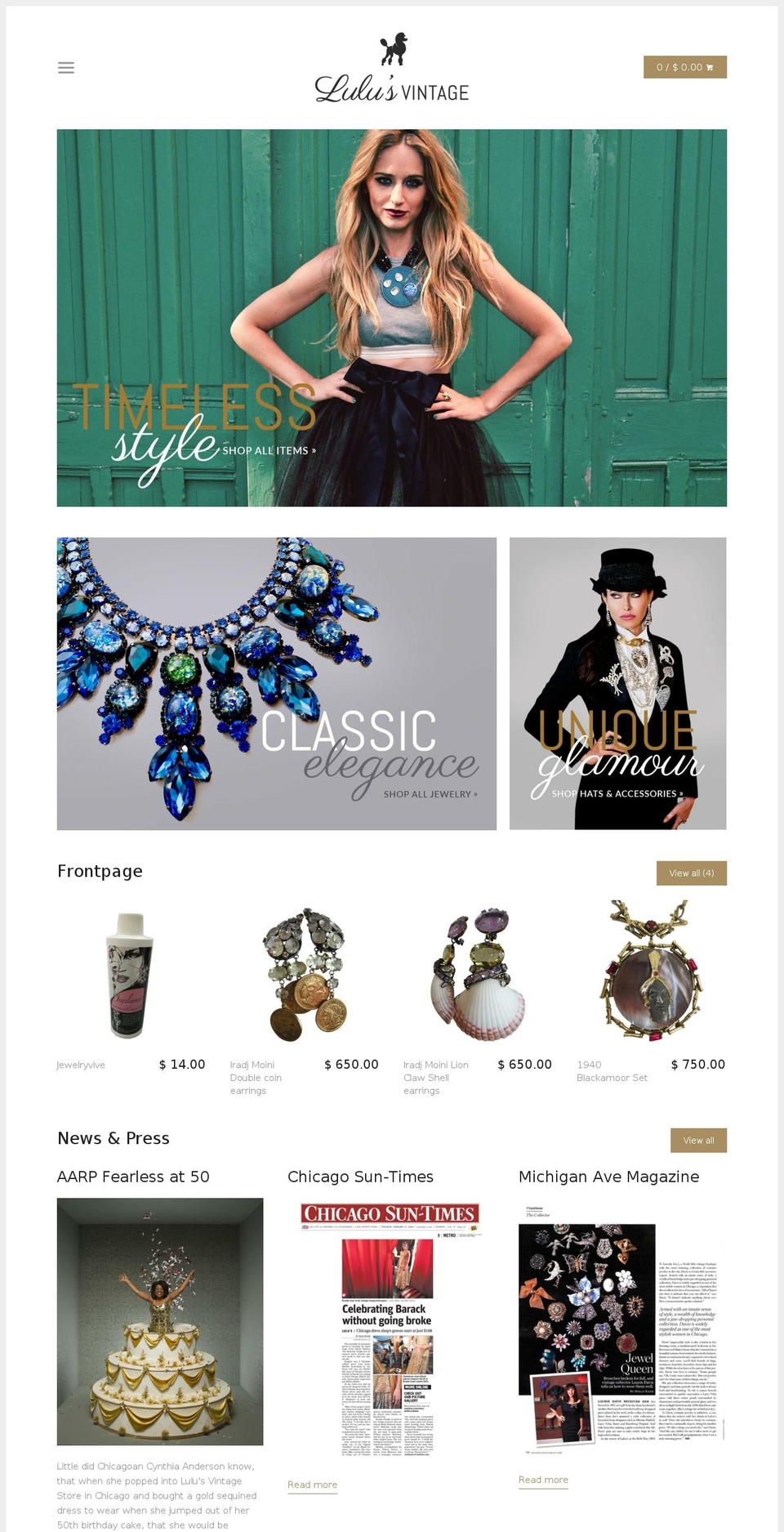 lulusontheavenue.com — Shopify storefront screenshot