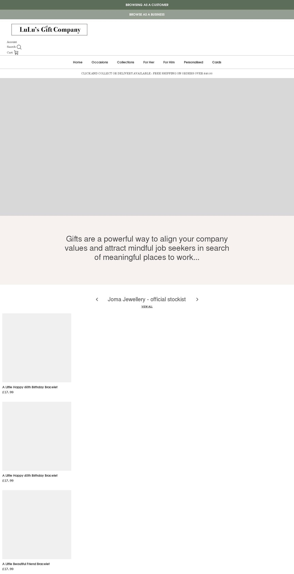 luluspersonalgifts.co.uk shopify website screenshot