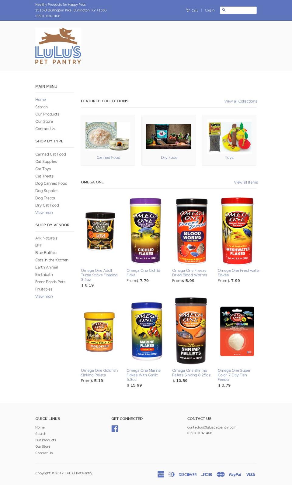 luluspetpantry.com shopify website screenshot