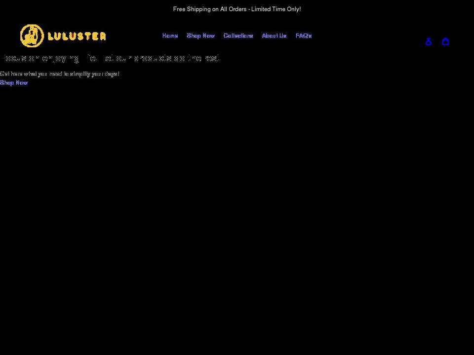 luluster.com shopify website screenshot
