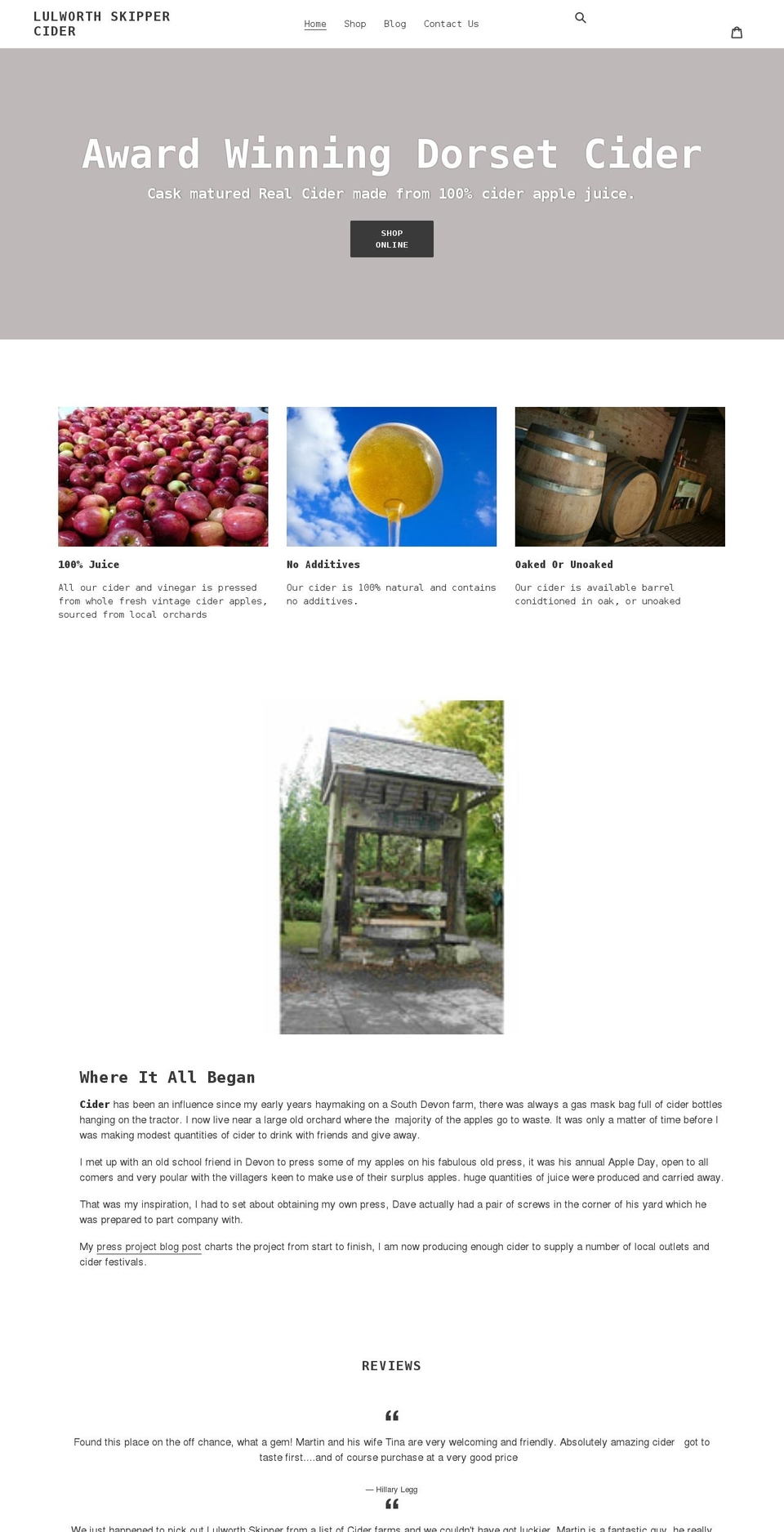 lulworth-skipper.com shopify website screenshot