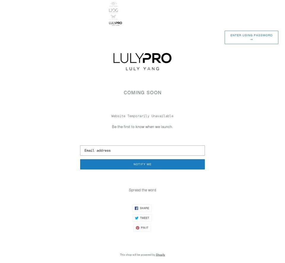 lulypro.com shopify website screenshot