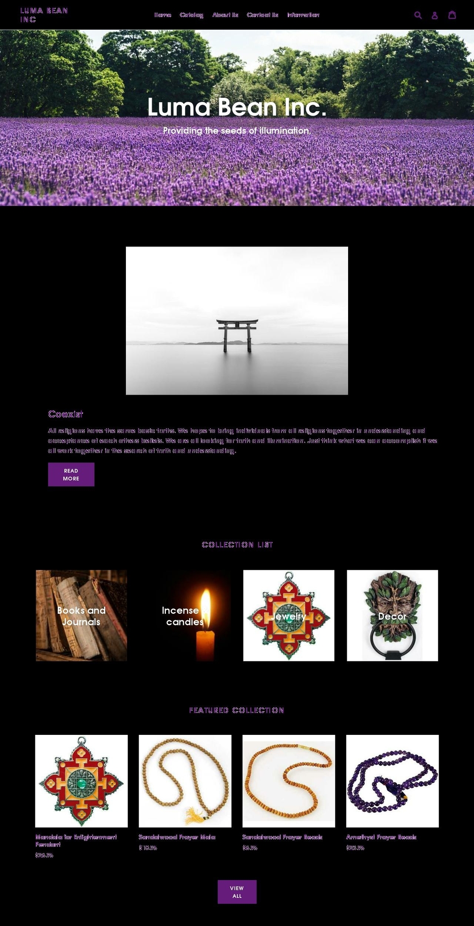 lumabean.com shopify website screenshot