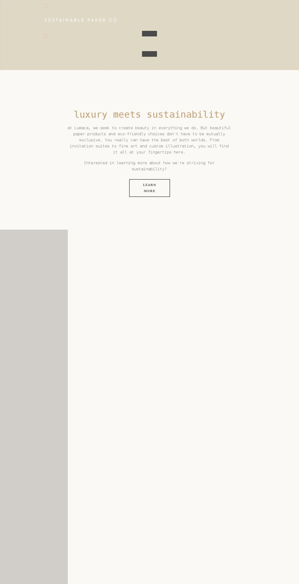 lumacapaper.com shopify website screenshot