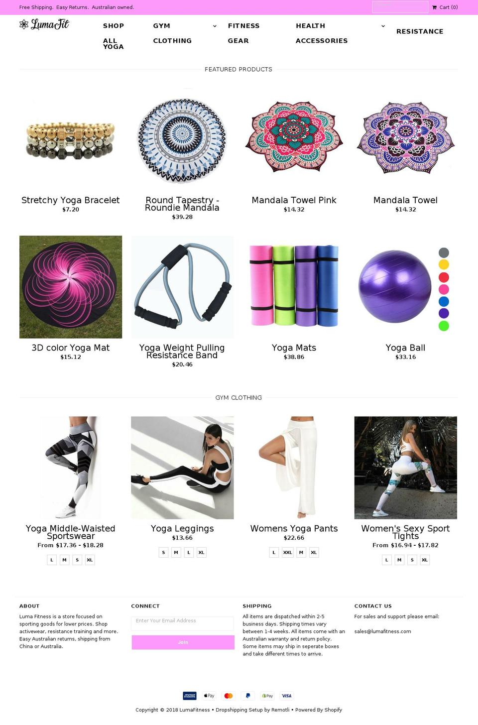 lumafitness.com — Shopify storefront screenshot