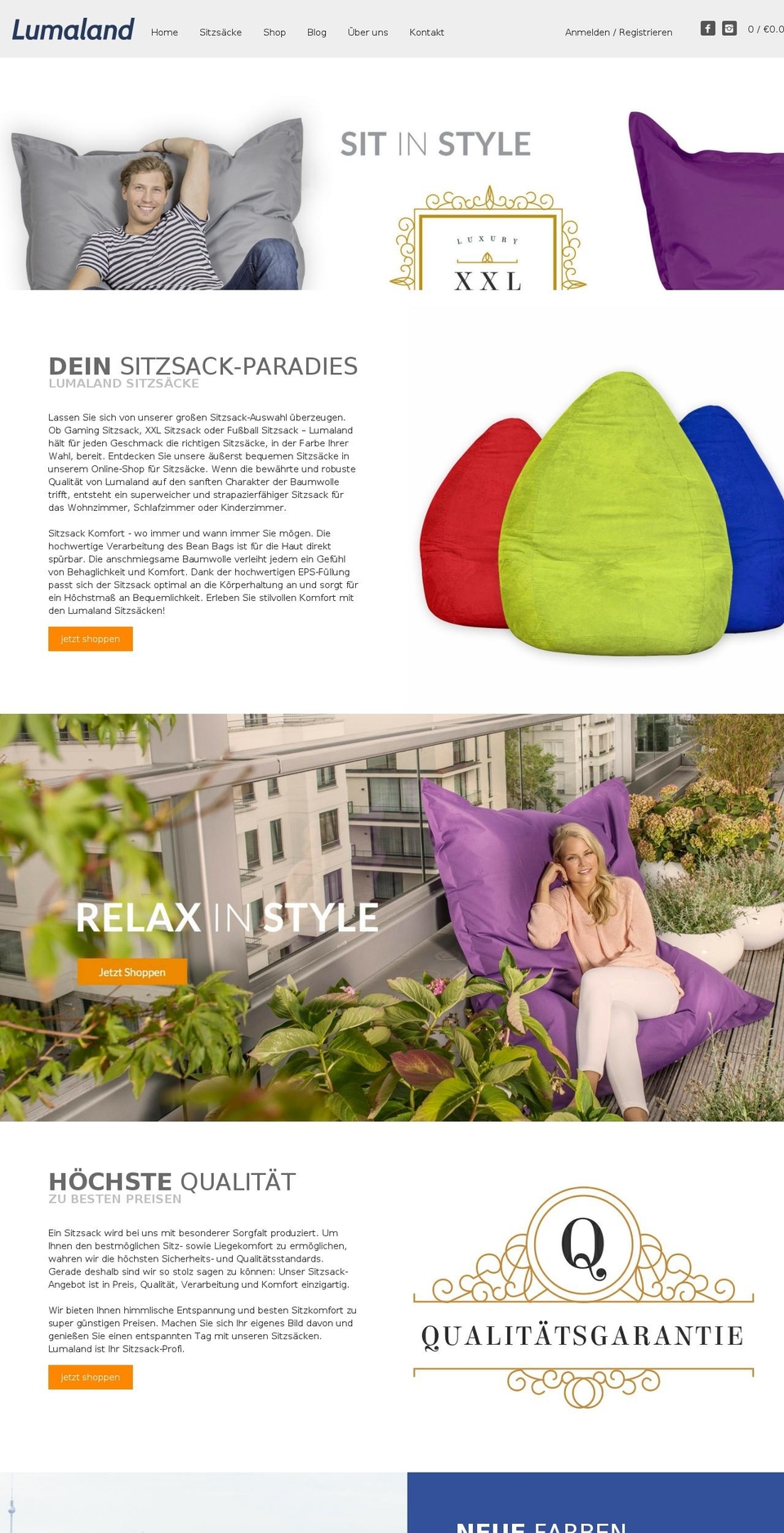 lumaland.de shopify website screenshot