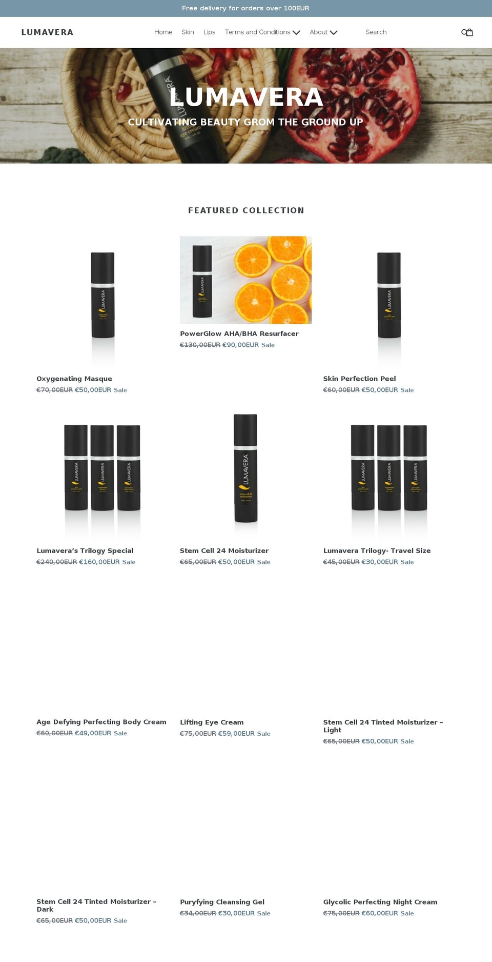 lumavera.net shopify website screenshot