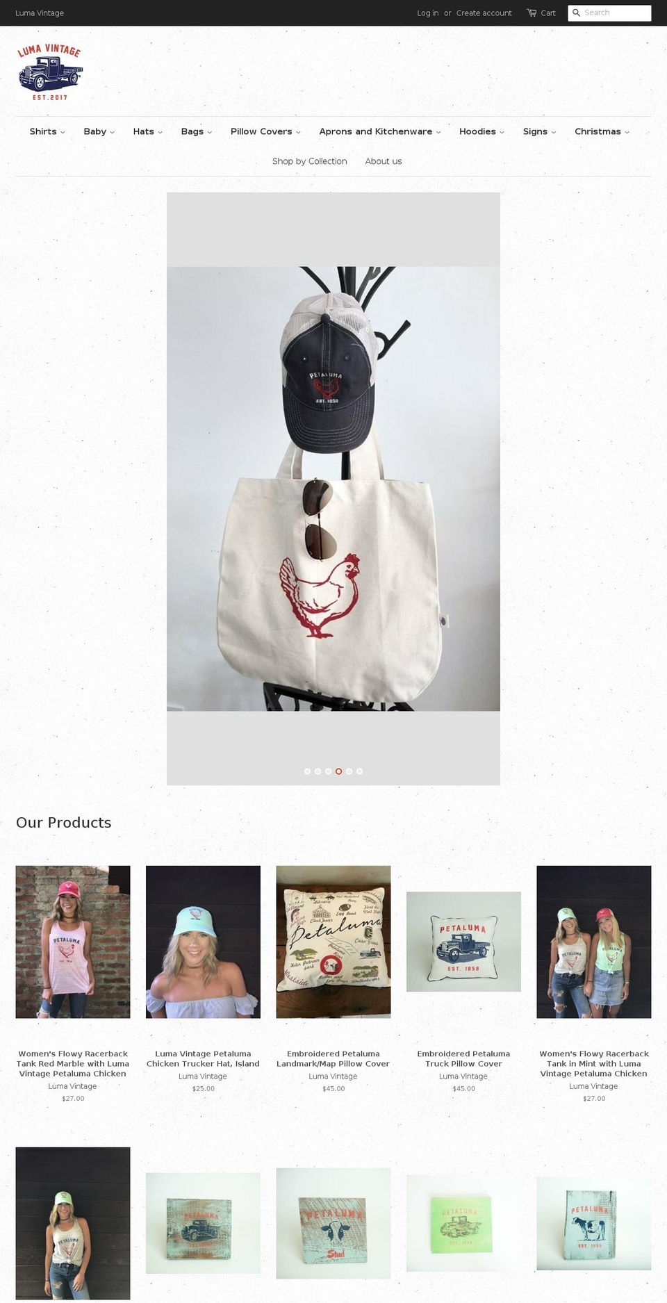 lumavintage.com shopify website screenshot