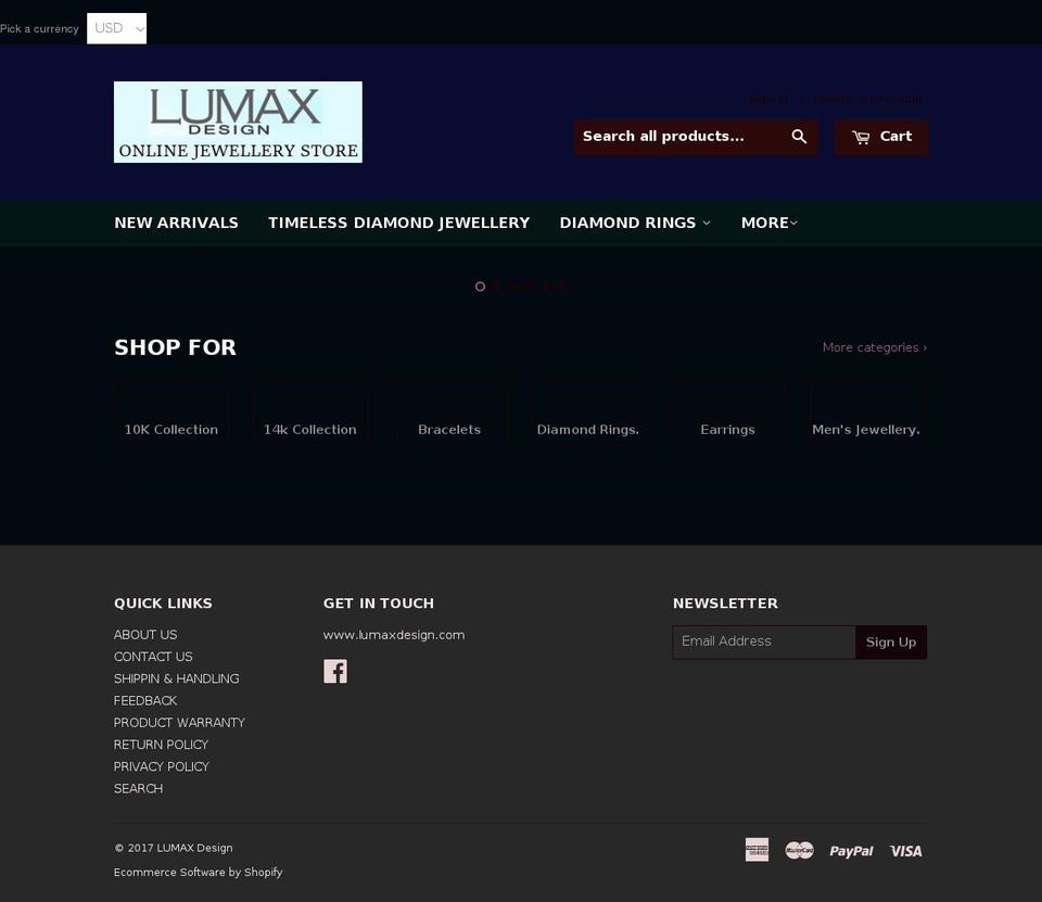 lumaxdesign.com shopify website screenshot
