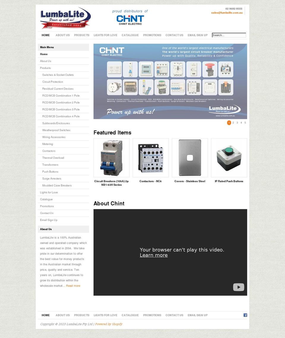 lumbalite.com.au shopify website screenshot