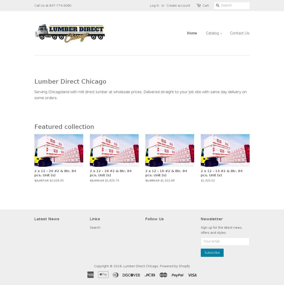 lumberdirectchicago.net shopify website screenshot