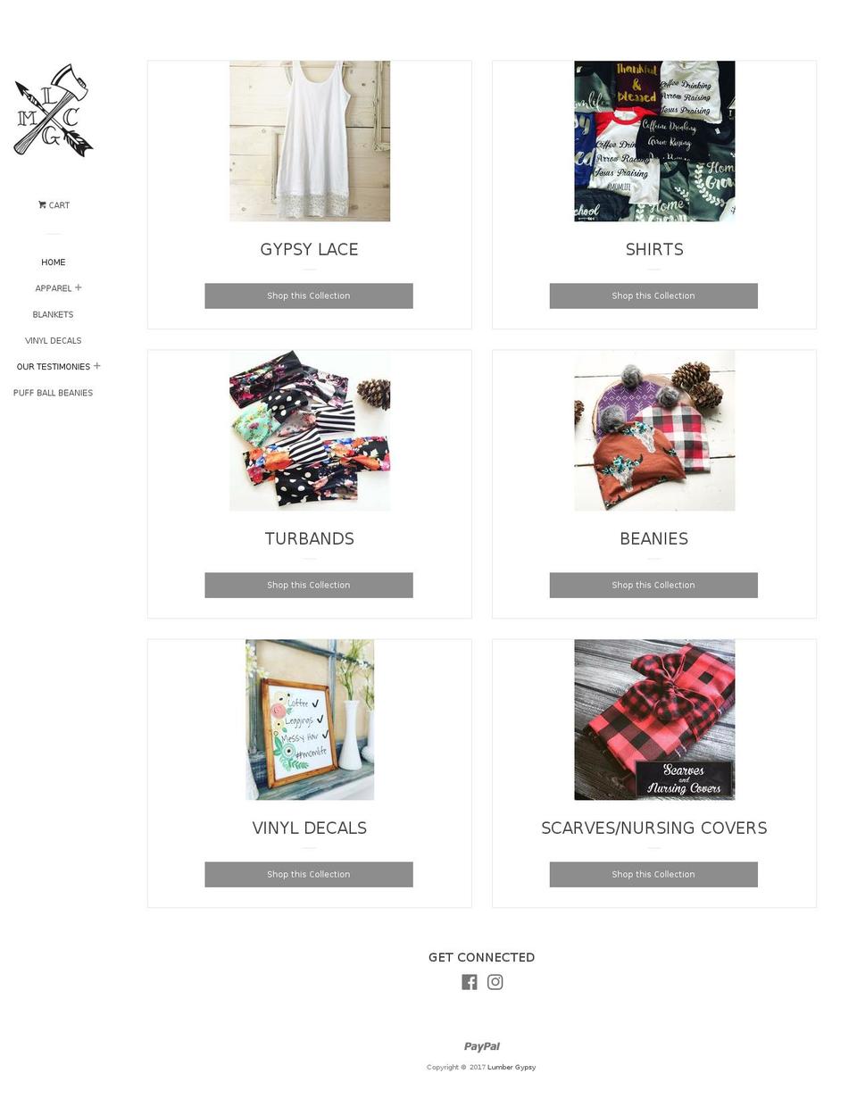 lumbergypsy.com shopify website screenshot