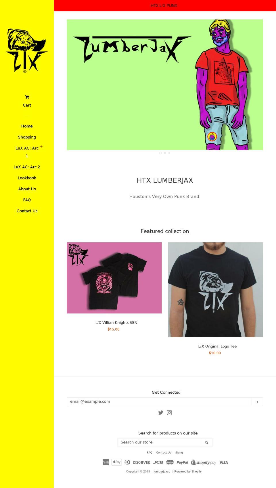 lumberjaxco.com — Shopify storefront screenshot
