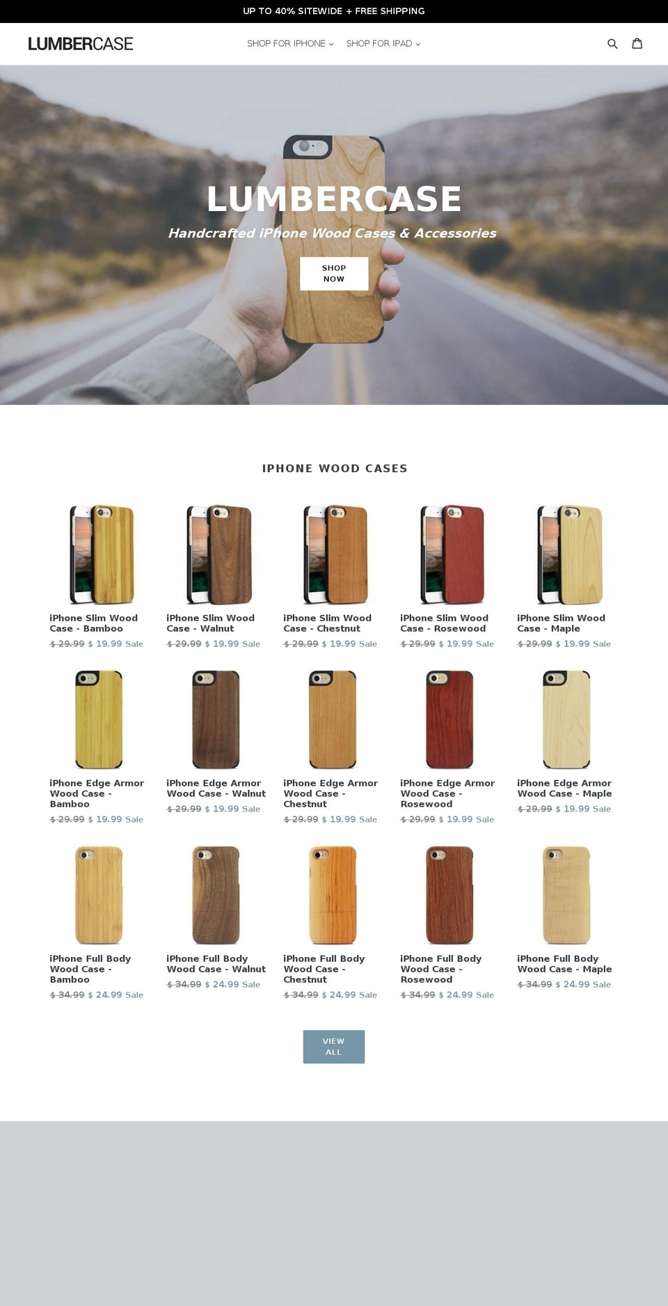 lumberkase.com shopify website screenshot