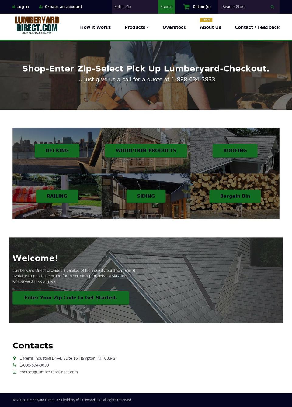 lumberyarddirect.com shopify website screenshot