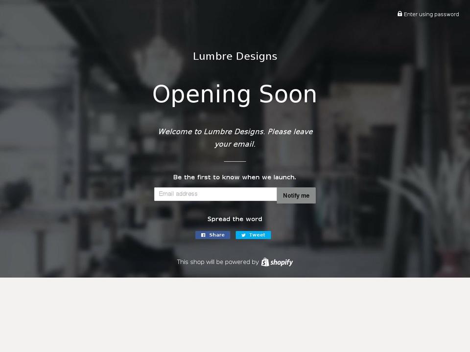 lumbredesigns.com — Shopify storefront screenshot