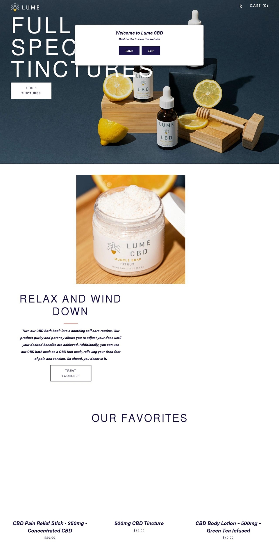 lume-cbd.com shopify website screenshot