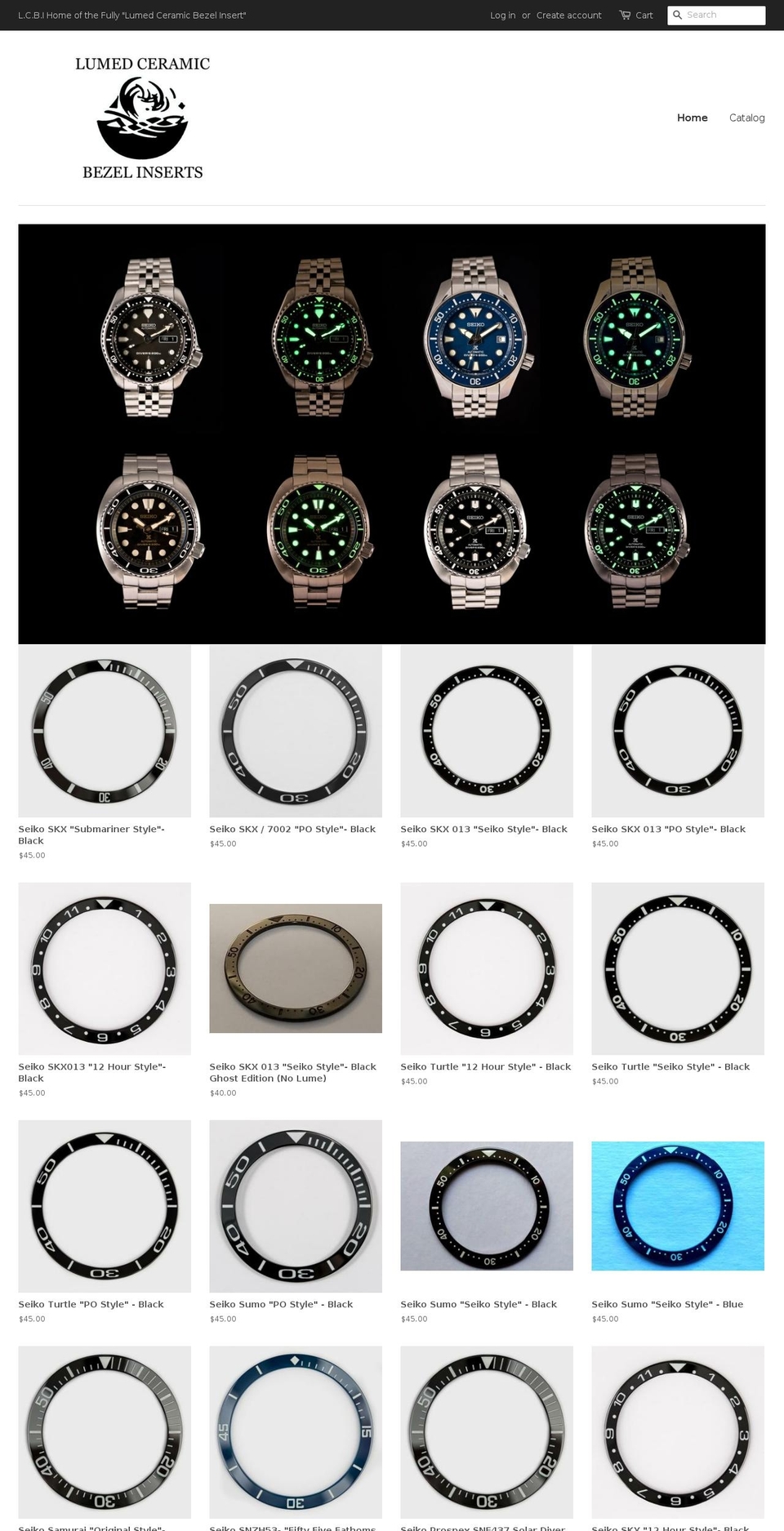lumedceramicbezelinserts.com — Shopify storefront screenshot