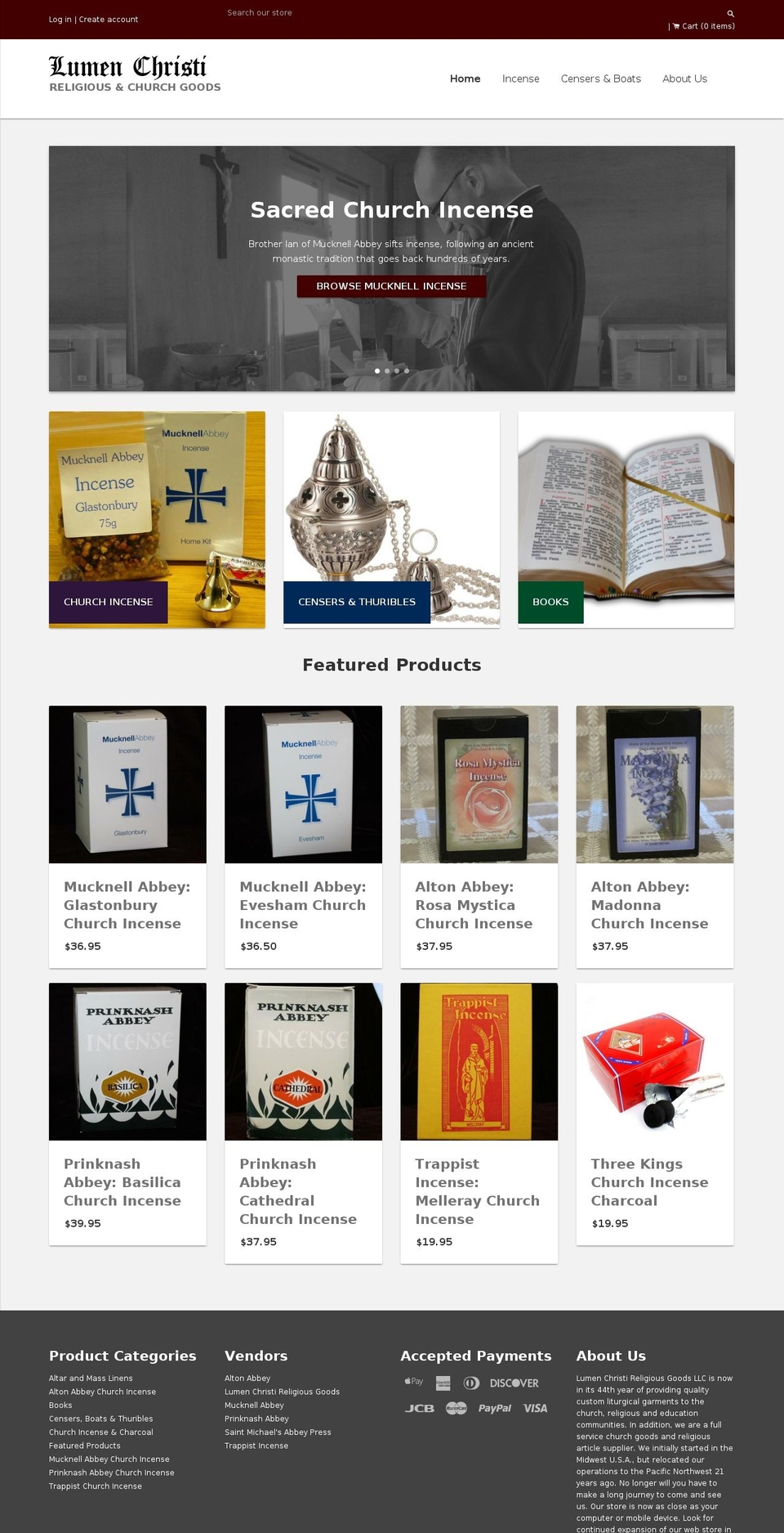 lumenchristireligiousgoods.com shopify website screenshot