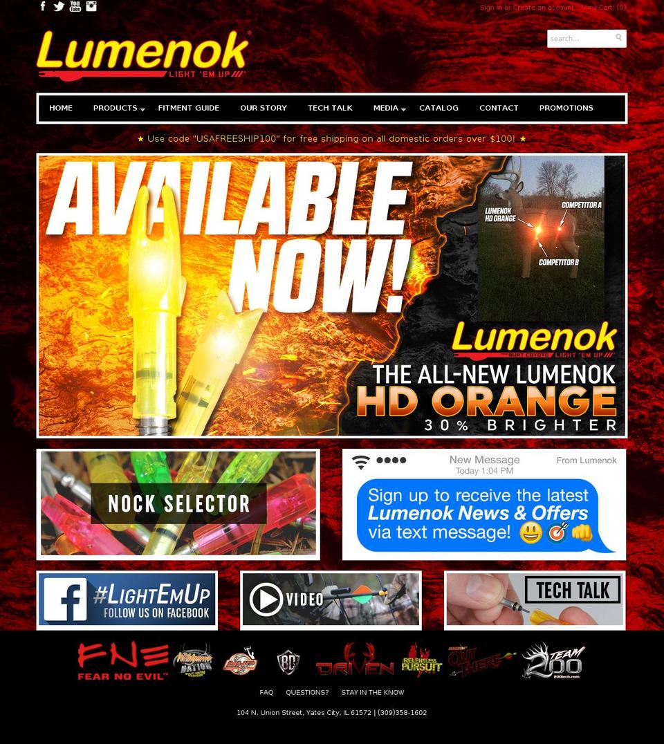 Portland Shopify theme site example lumenok.net