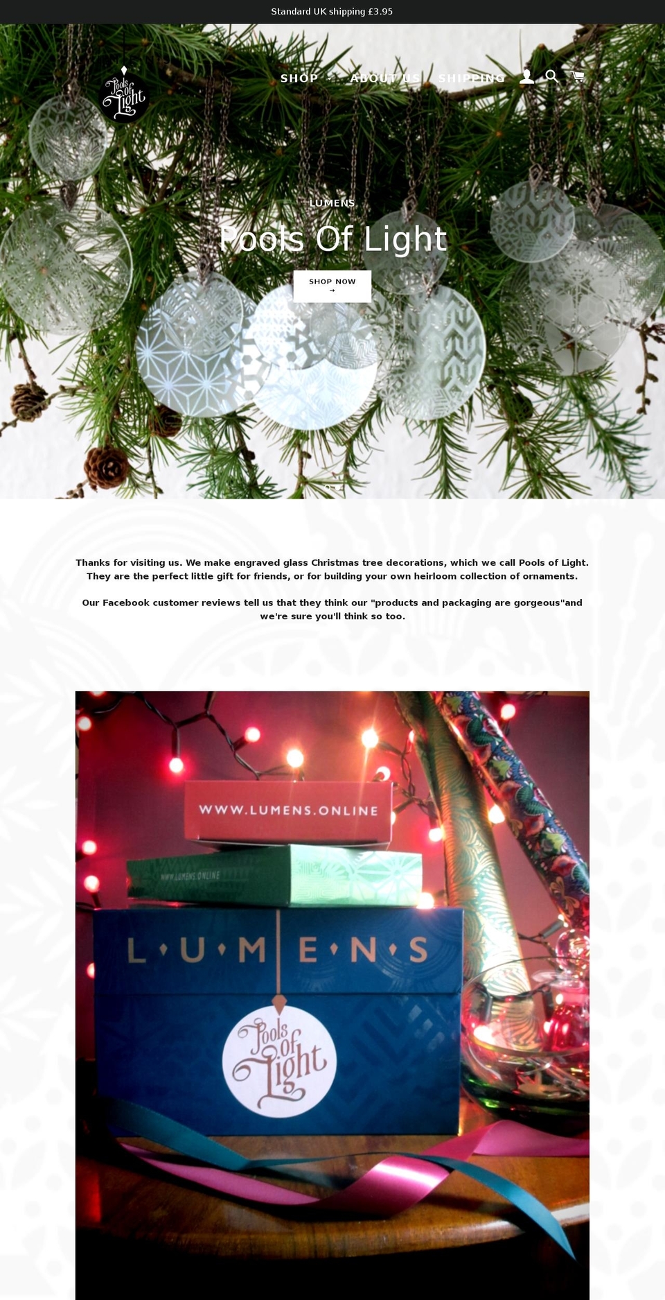 lumens.design shopify website screenshot