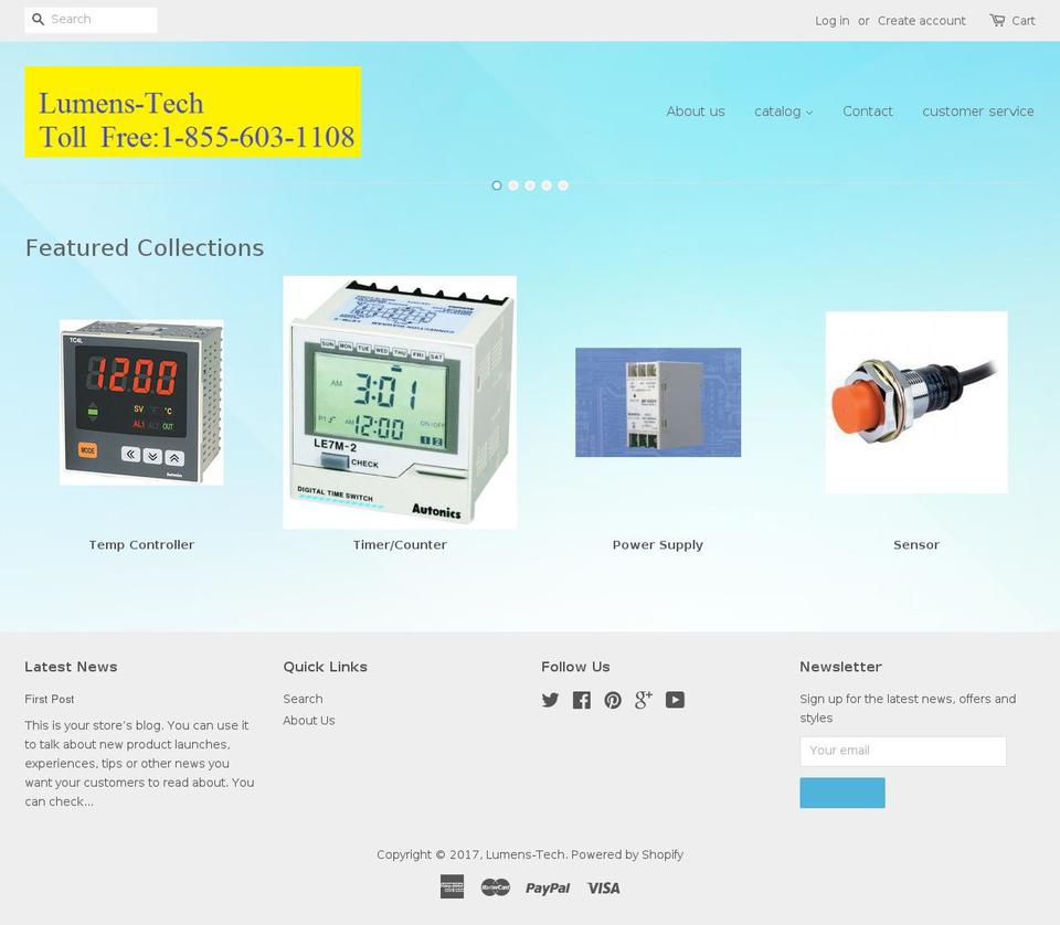 lumenstech.net shopify website screenshot