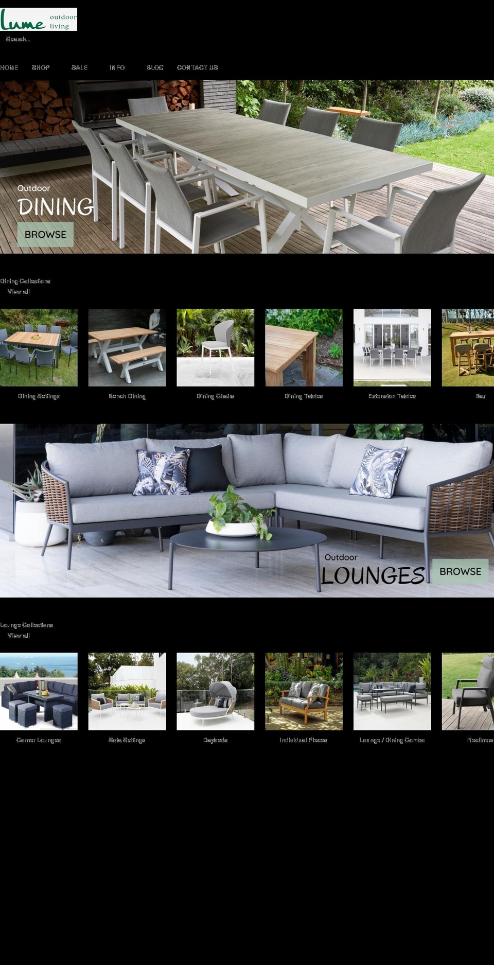 lumeoutdoorliving.com.au shopify website screenshot