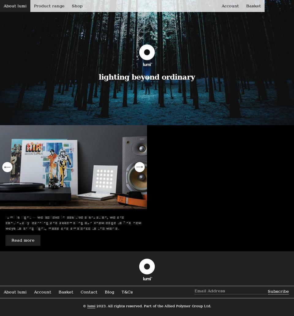 Lumi Shopify theme site example lumi.is