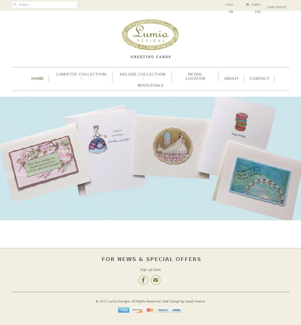 lumiadesigns.com shopify website screenshot