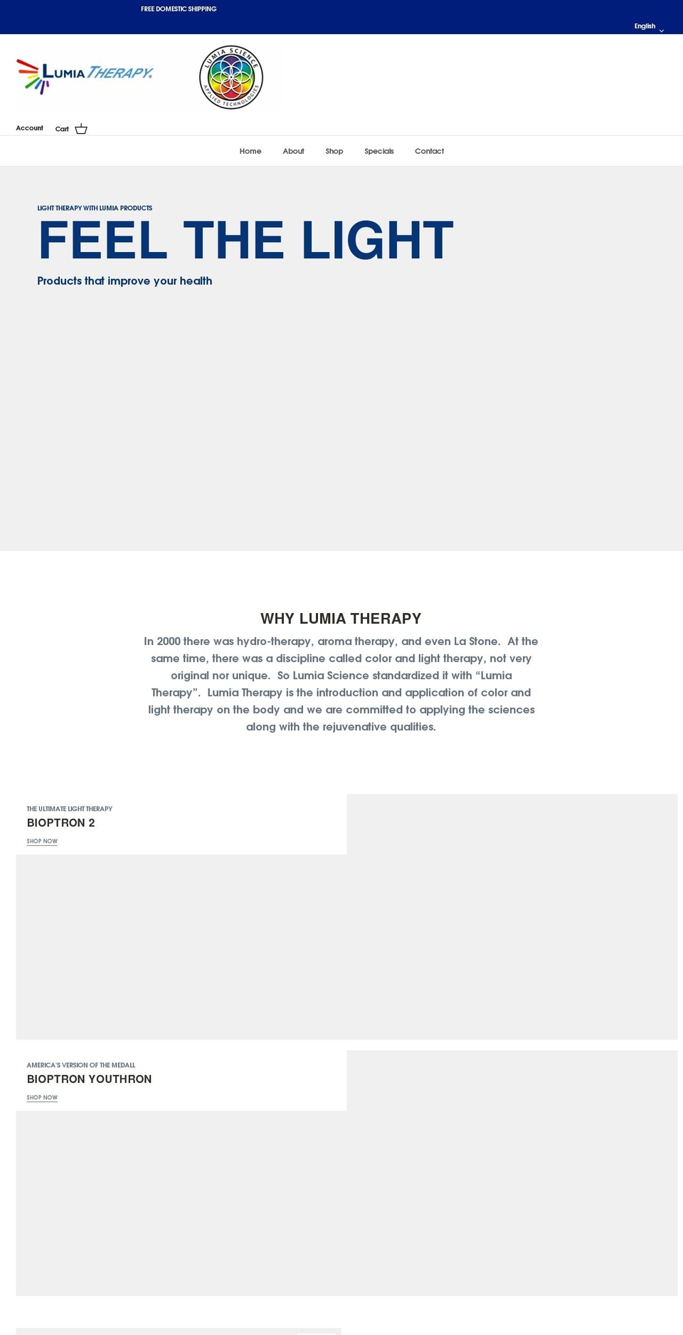 lumiascience.com shopify website screenshot