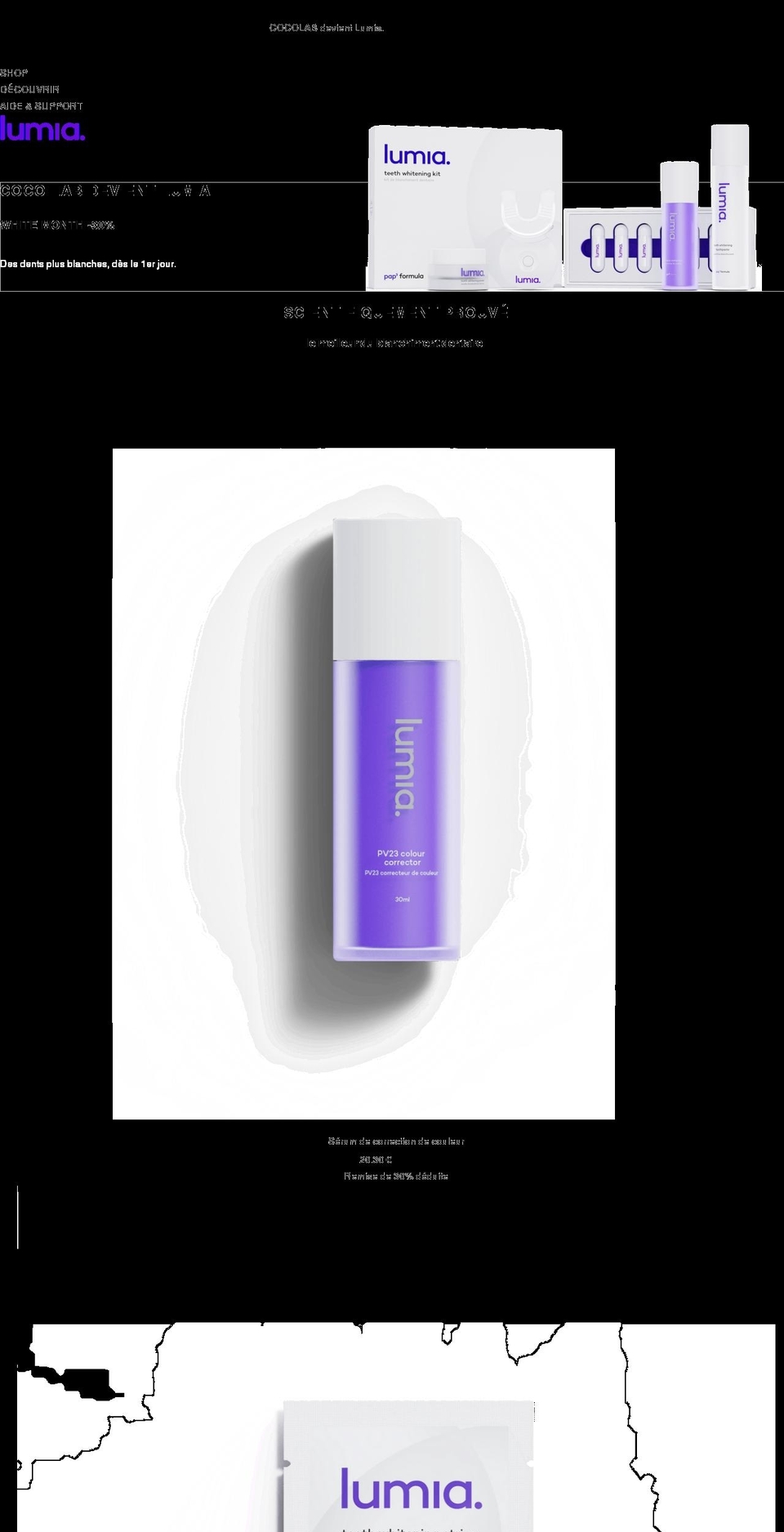 add to cart Shopify theme site example lumiasmile.com