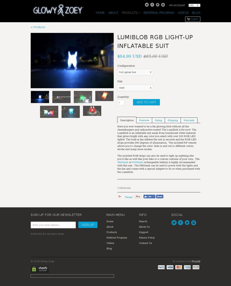 lumiblob.com shopify website screenshot