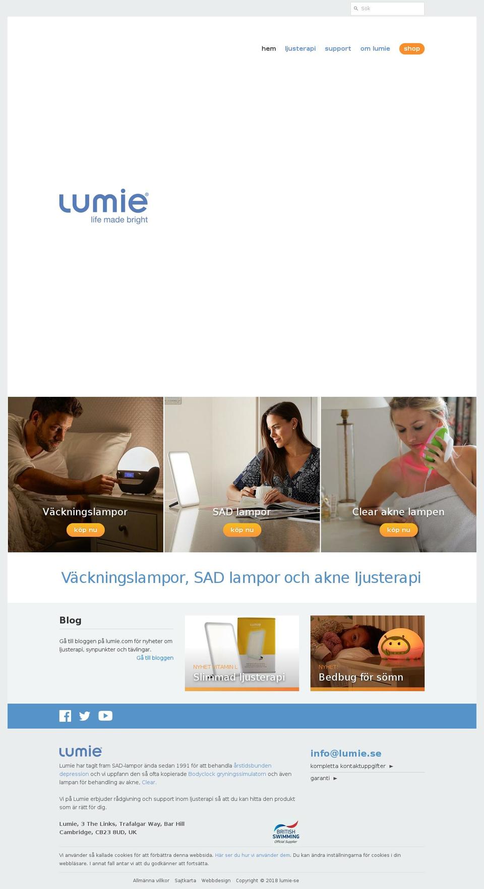 lumie.se shopify website screenshot